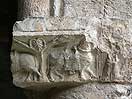 Detalle del capitel 4 de la galeria oeste del claustro de la catedral de Saint-Bertrand-de-Comminges