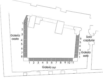 Plano del claustro de Saint-Bertrnad-de-Comminges