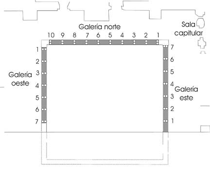 Plano del claustro de Saint-Gaudens